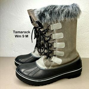 Tamarack Madison Gray‎ Suede Lace up Mid Calf Winter Pac Boot Womens Size 9M